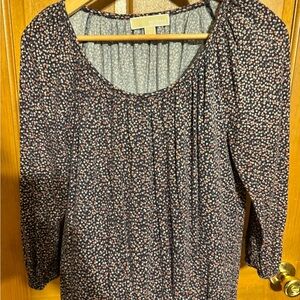 Michael Kors flowered top, 3/4 length sleeves, size medium
